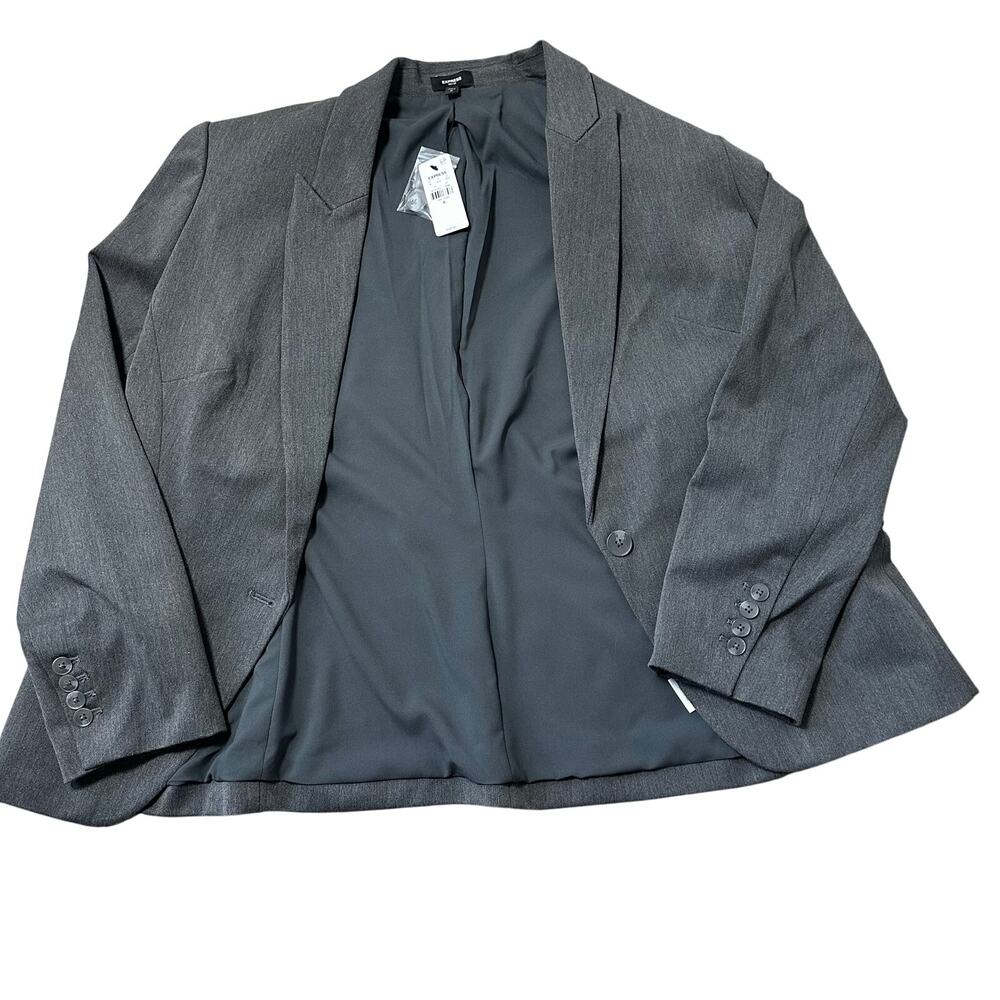 Express Editor Chic Fitted One-Button Blazer Heat… - image 10